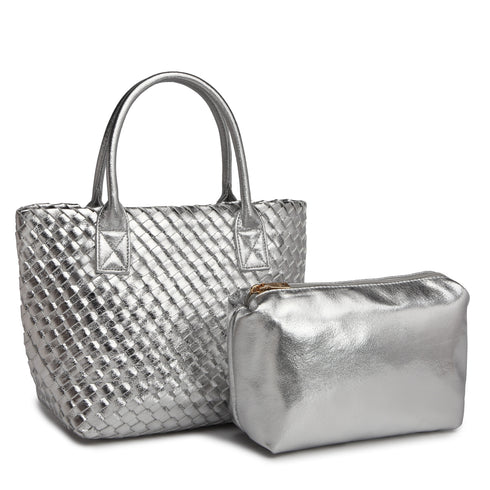 【雑誌掲載】メタリックメッシュトートバッグポーチセット 17-1015